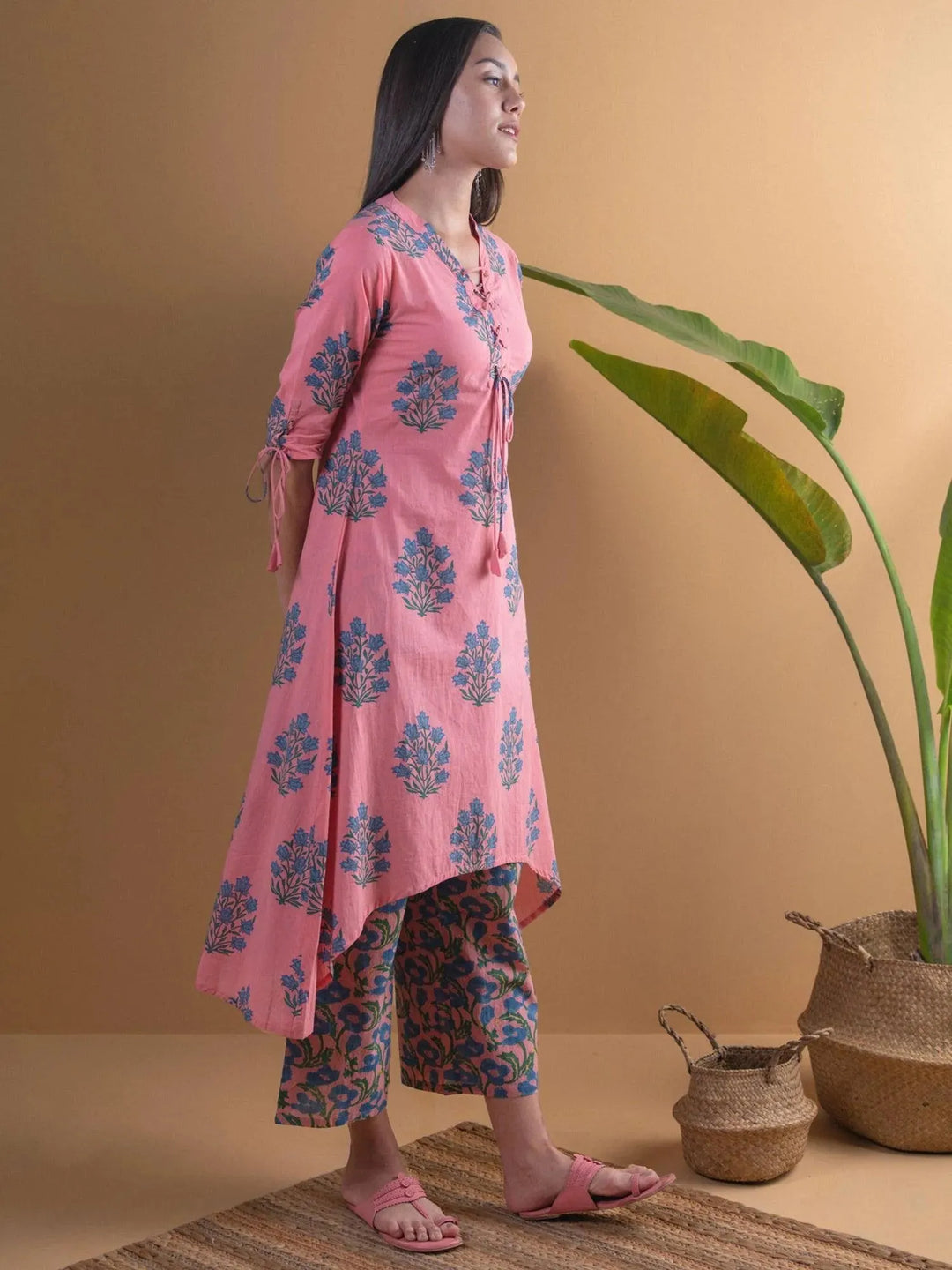 Coral Printed Cotton Kurta Set - Libas