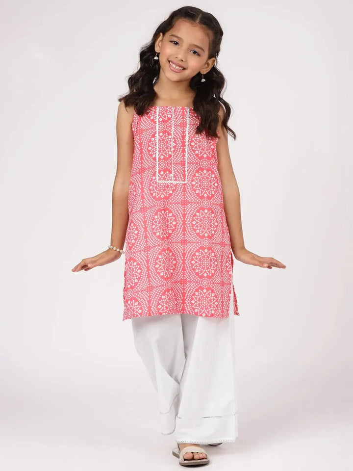 Coral Printed Cotton Kurta Straight Suit Set - Libas