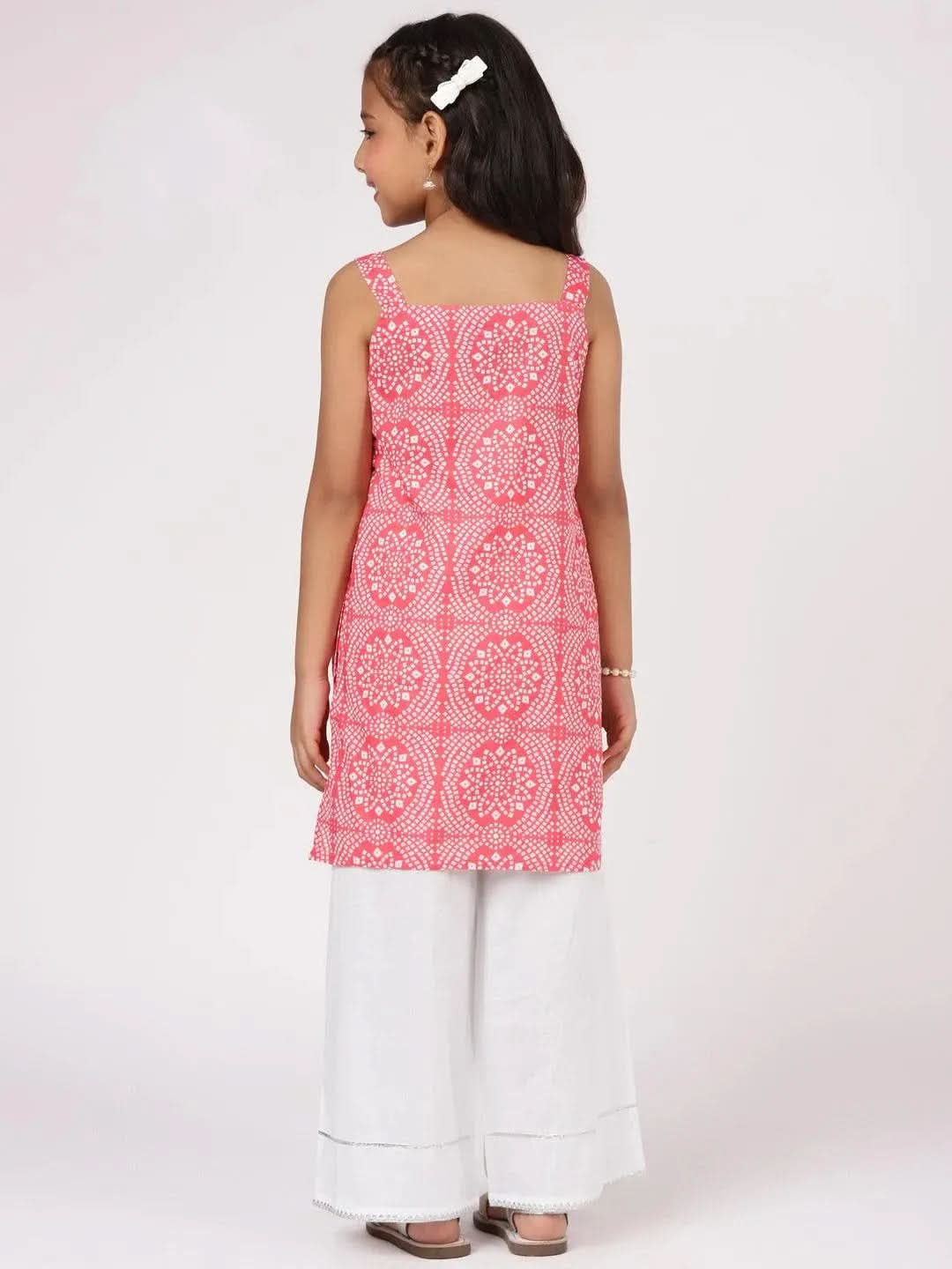 

Coral Printed Cotton Straight Kurta With Palazzos