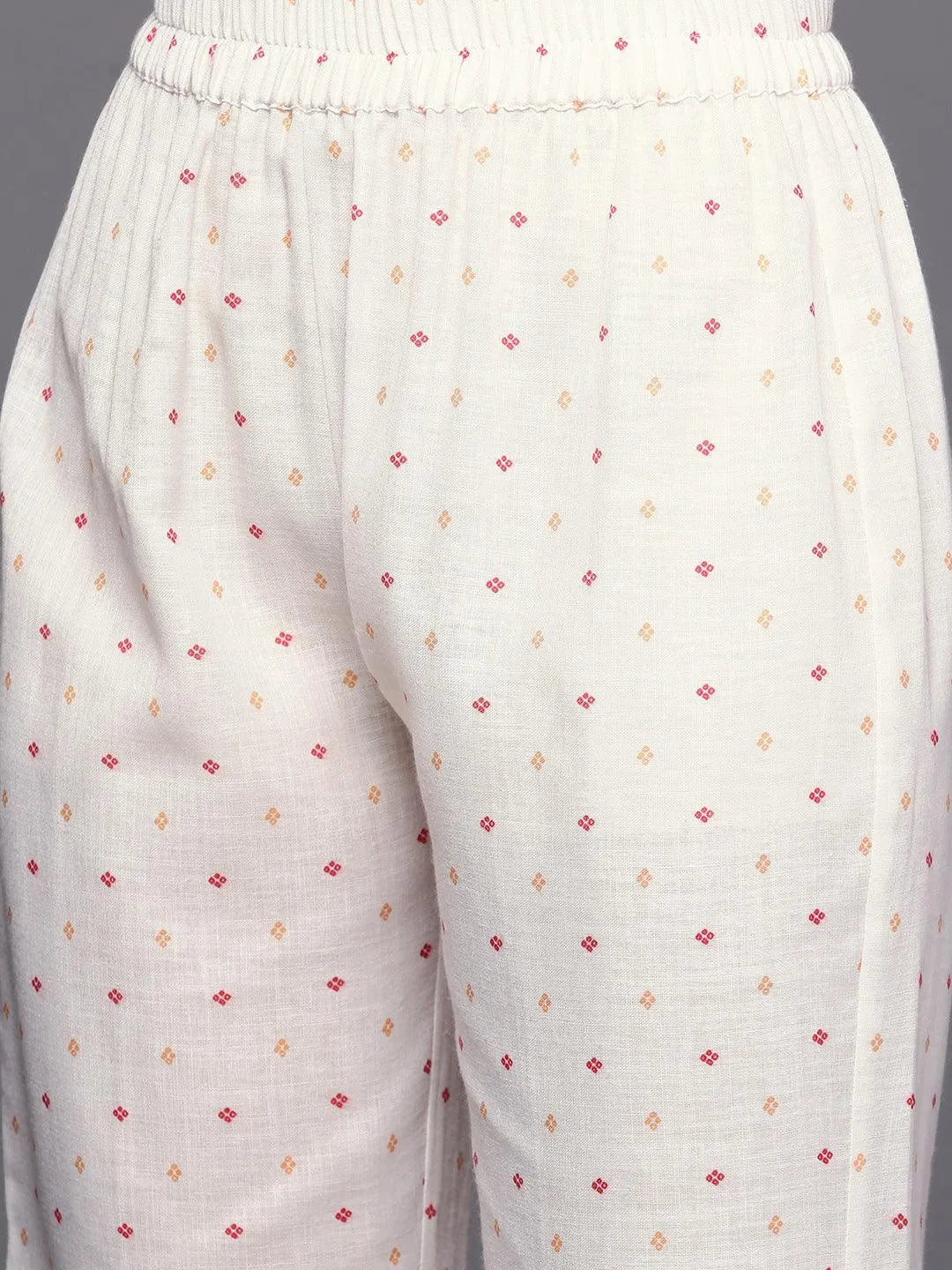 Coral Printed Cotton Straight Kurta Set With Trousers - Libas 