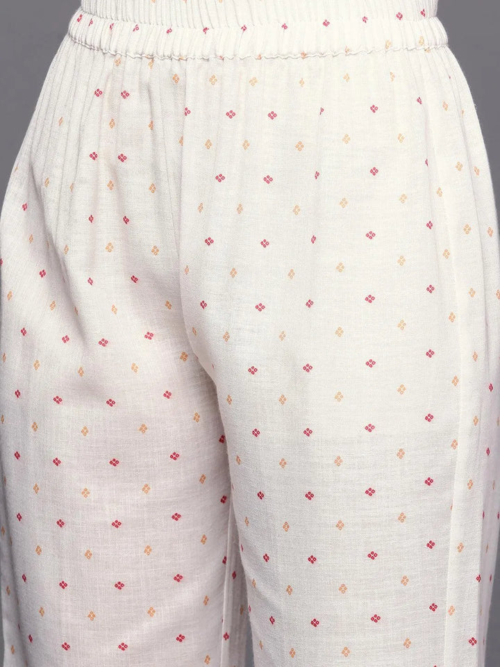 Coral Printed Cotton Straight Kurta Set With Trousers - Libas