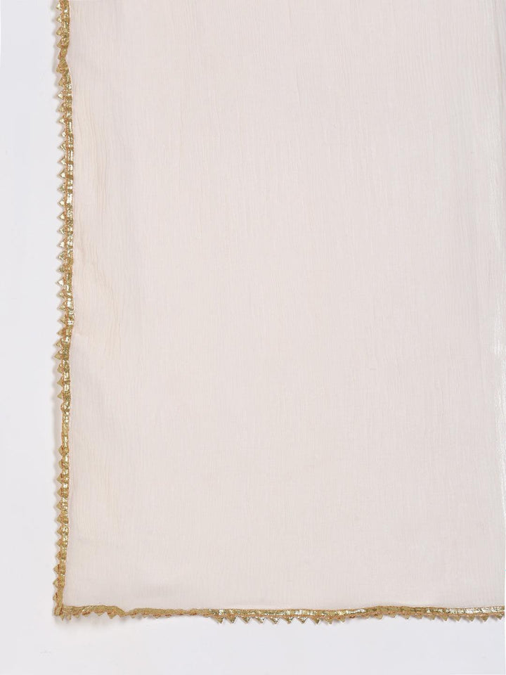 Cream Printed Cotton Suit Set - Libas
