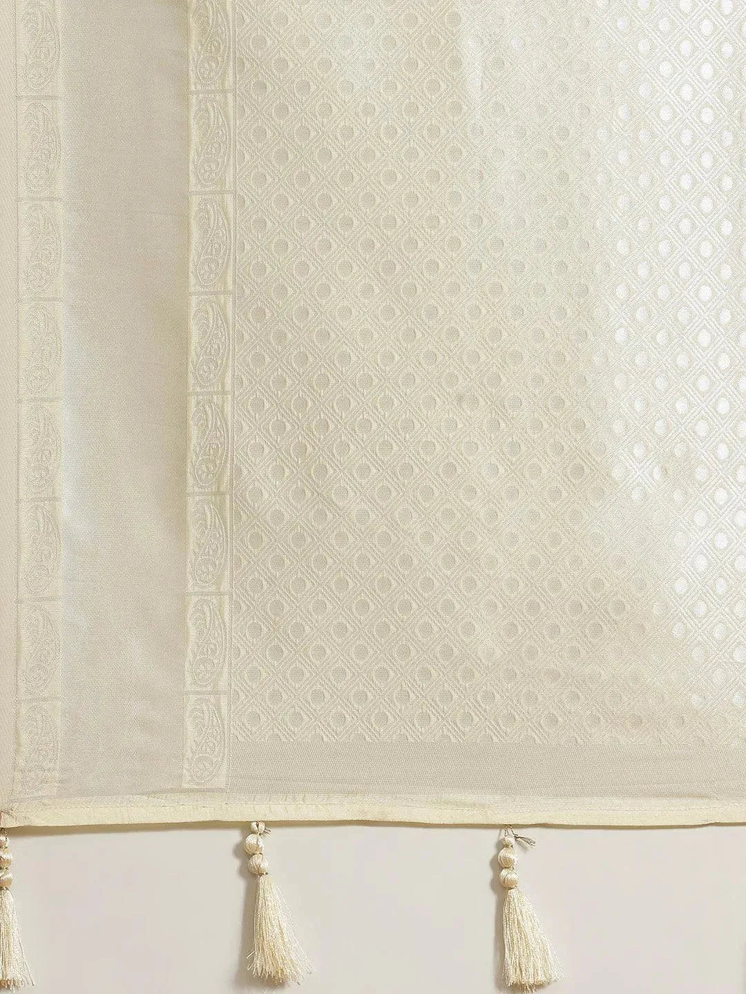Cream Woven Design Art Silk Saree - Libas 