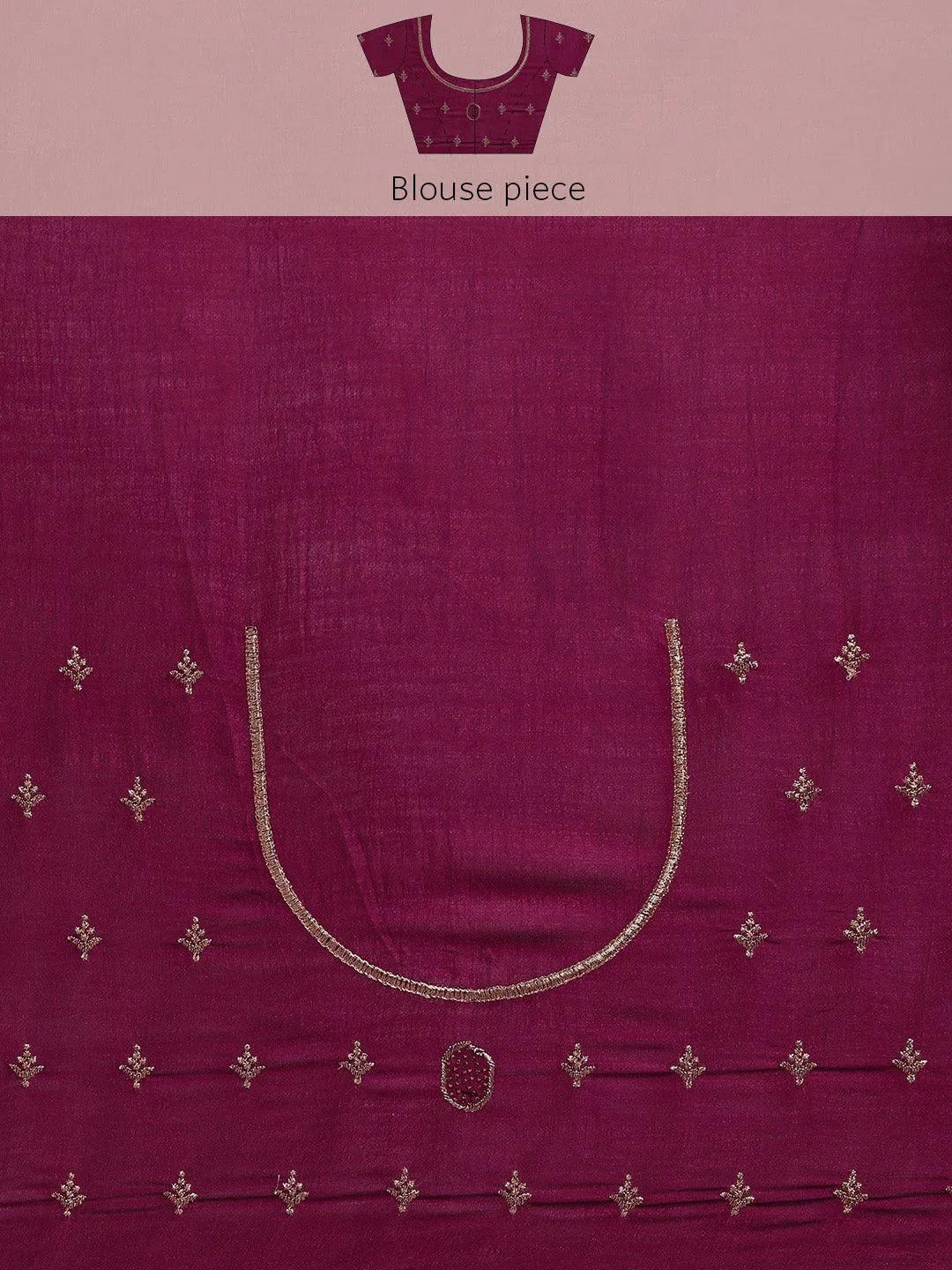 Fuchsia Embroidered Silk Blend Saree - Libas 