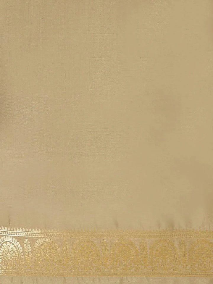 Golden Woven Design Brocade Saree - Libas