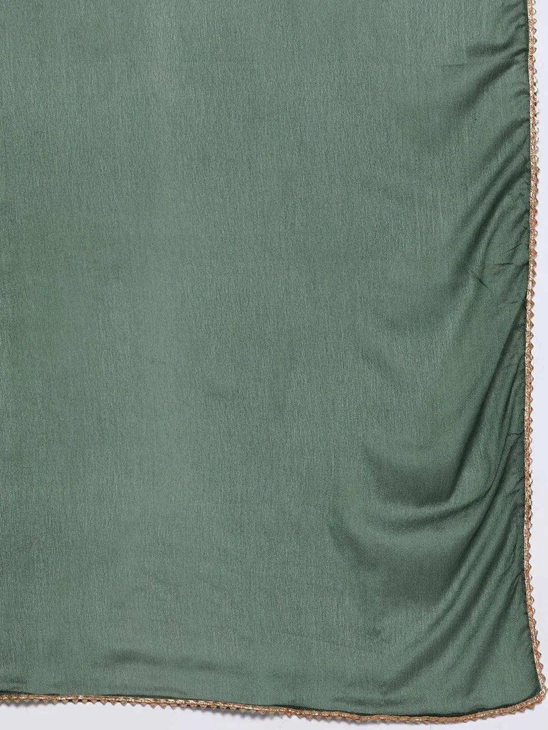 Green Embroidered Chanderi Silk Straight Kurta With Trousers & Dupatta - Libas 