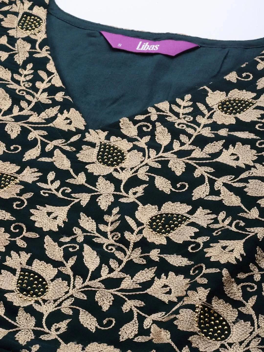 

Buy Green Embroidered Georgette Kurta Set - 20141O-XS | Libas Ethnic Wear Online