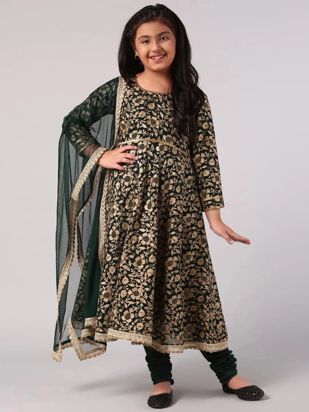 

Buy Green Embroidered Georgette Suit Set - 20419K- | Libas Ethnic Wear Online