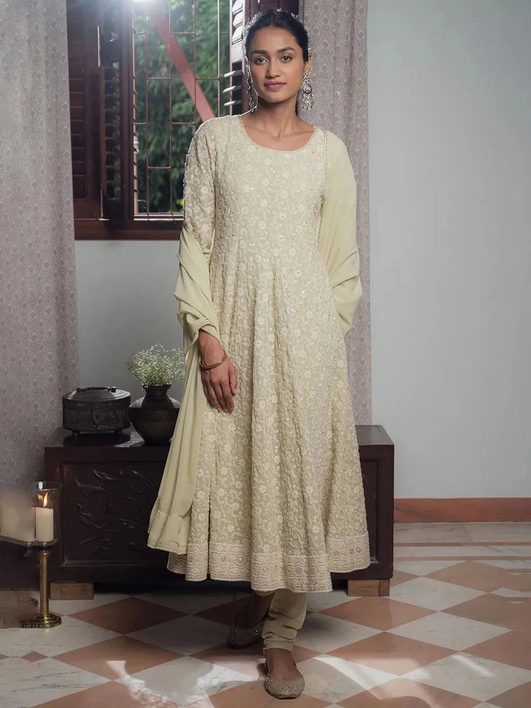 

Buy Green Embroidered Georgette Suit Set - 20054O- | Libas Ethnic Wear Online