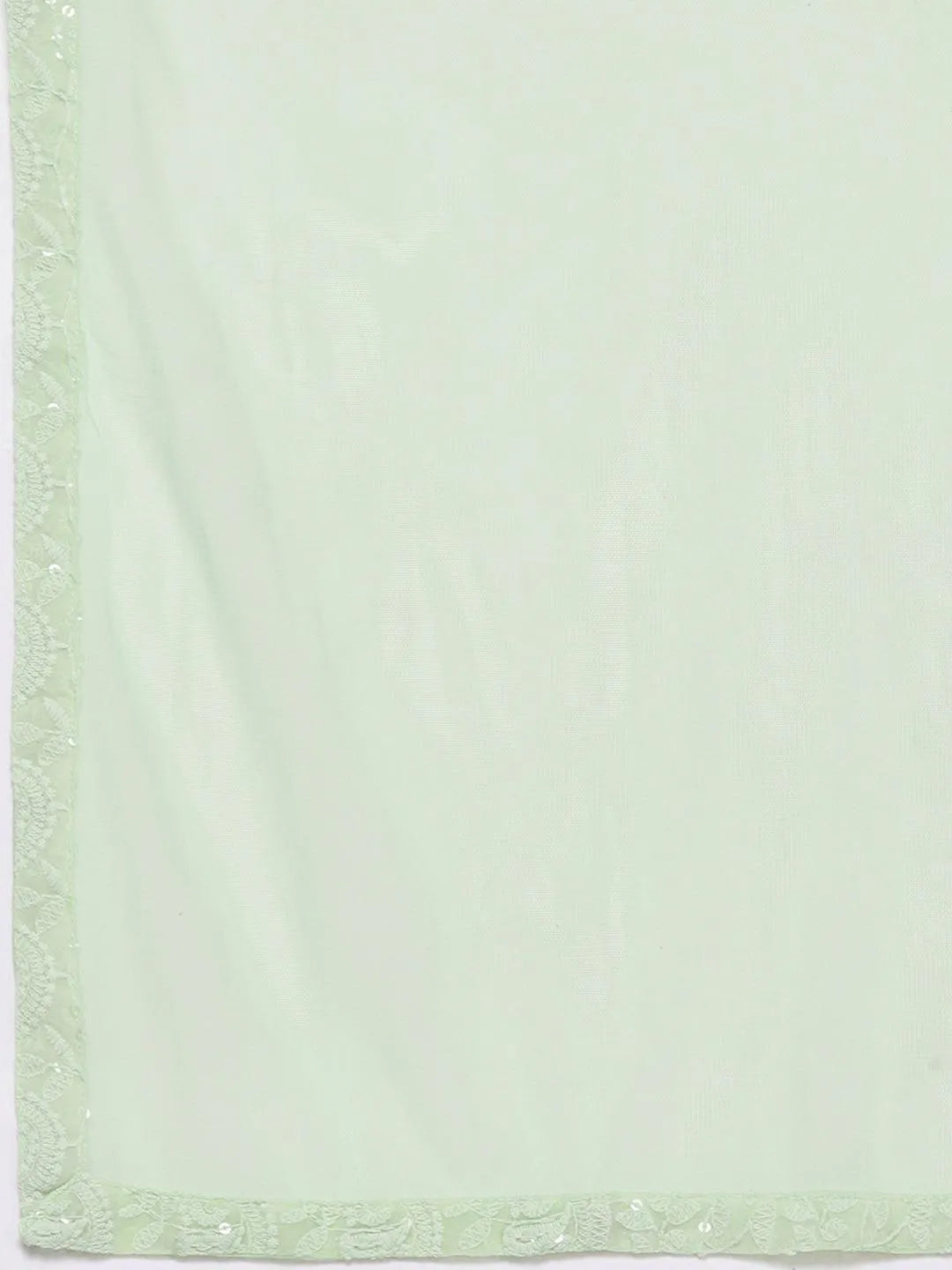 Green Embroidered Georgette Anarkali Kurta With Churidar & Dupatta - Libas 