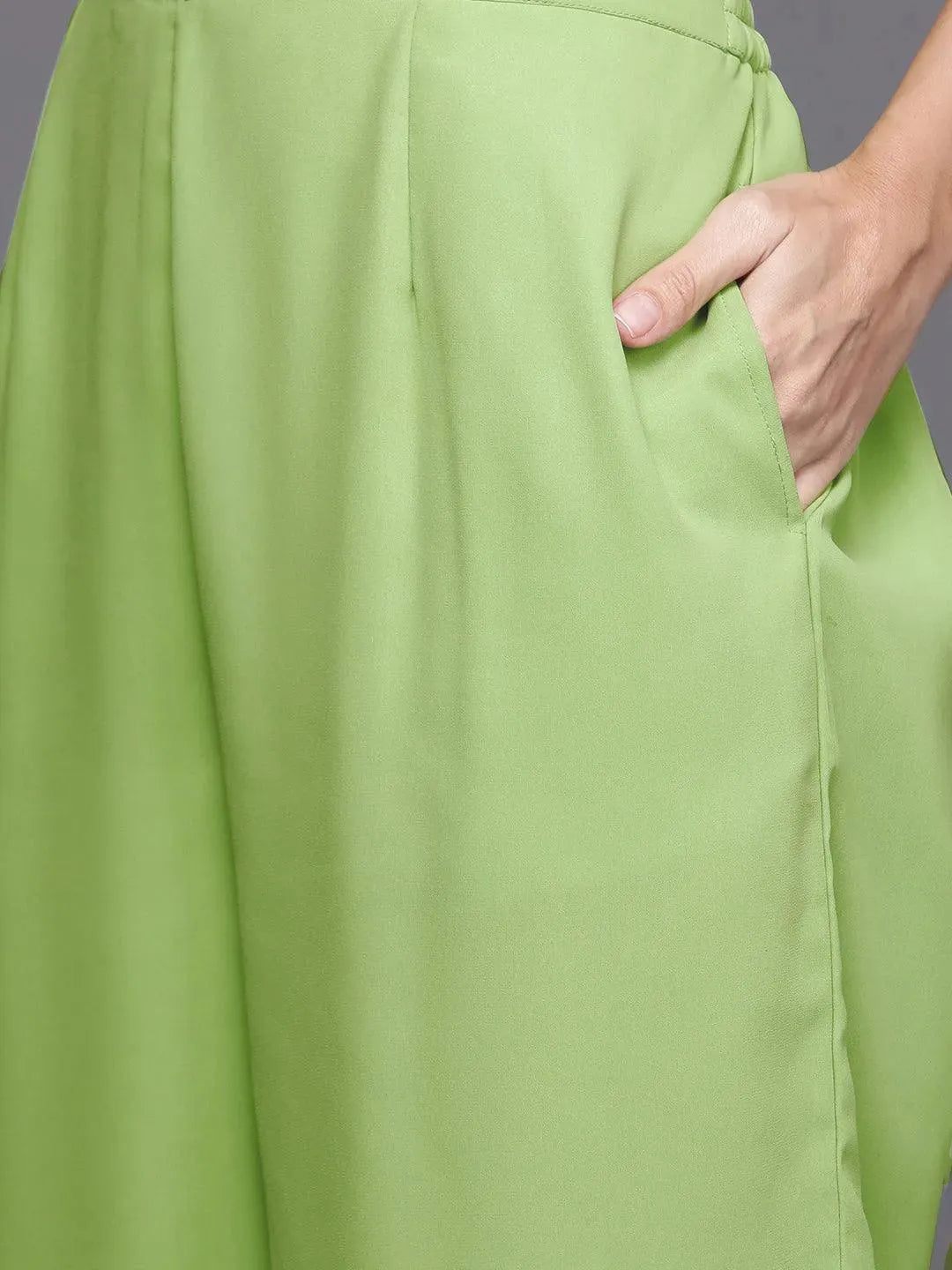 Green Embroidered Georgette Suit Set - Libas 