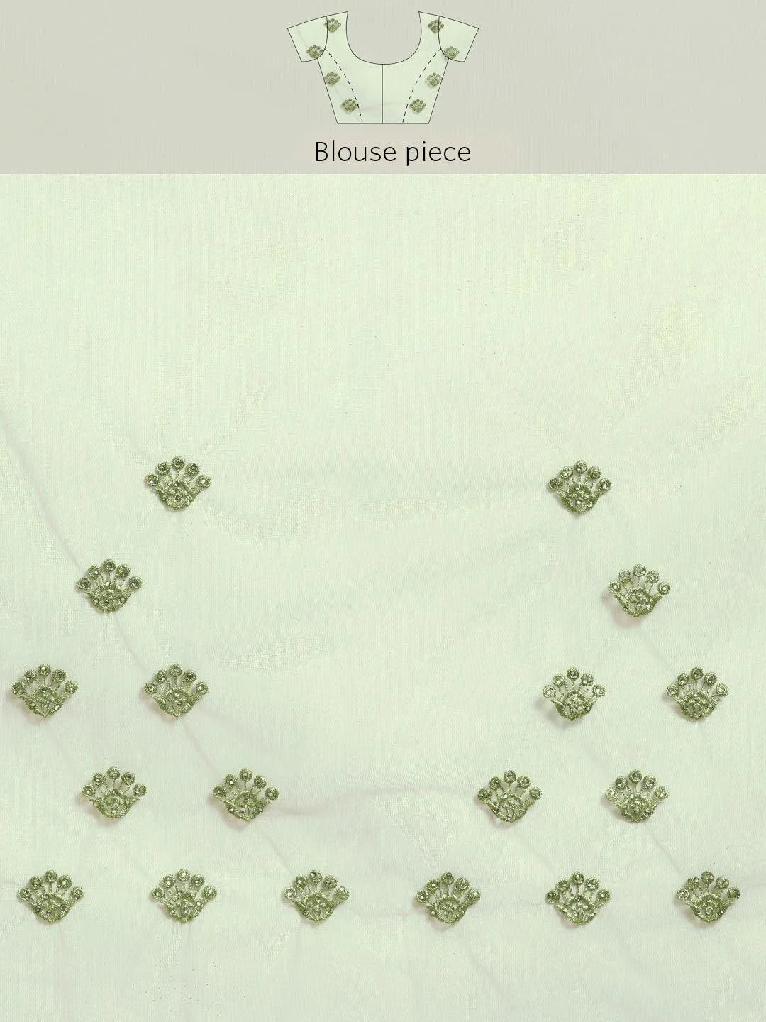 Green Embroidered Net Saree - Libas 