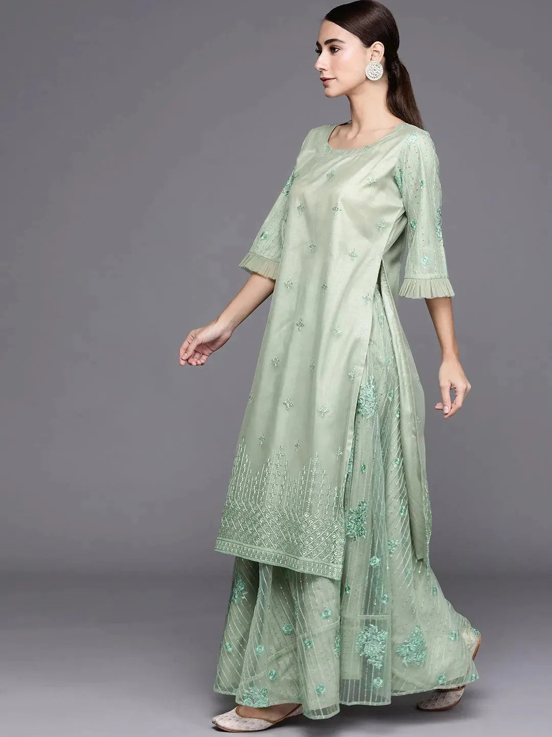 

Buy Green Embroidered Net Suit Set - 20239O- | Libas Ethnic Wear Online