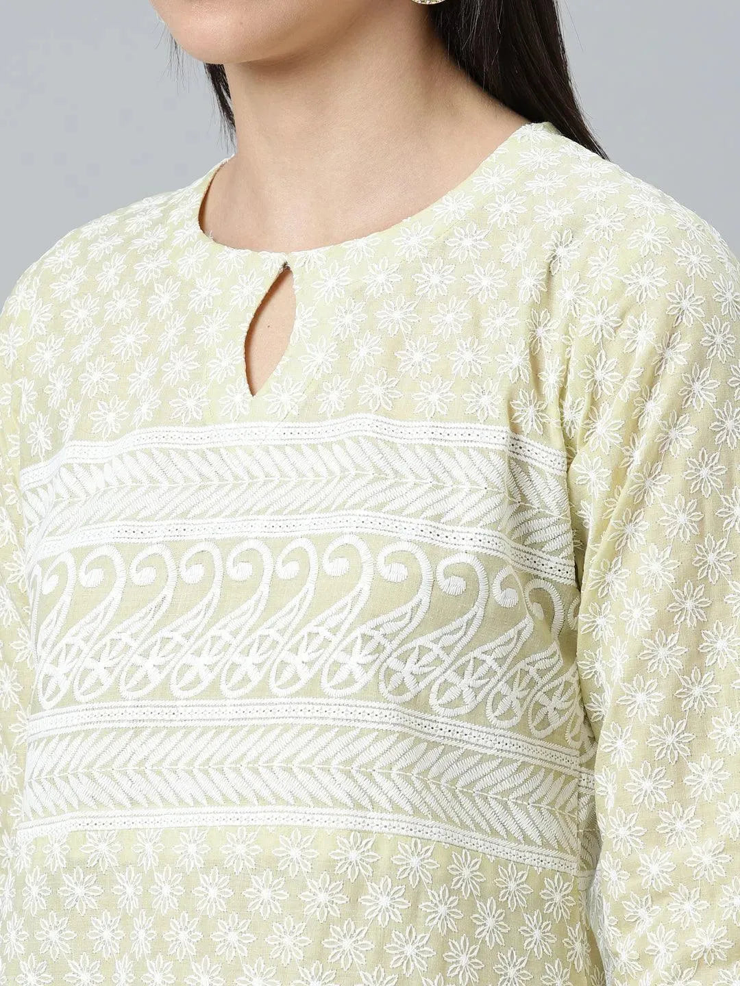 

Buy Green Embroidered Straight Kurta - 22060-XXL | Libas Ethnic Wear Online