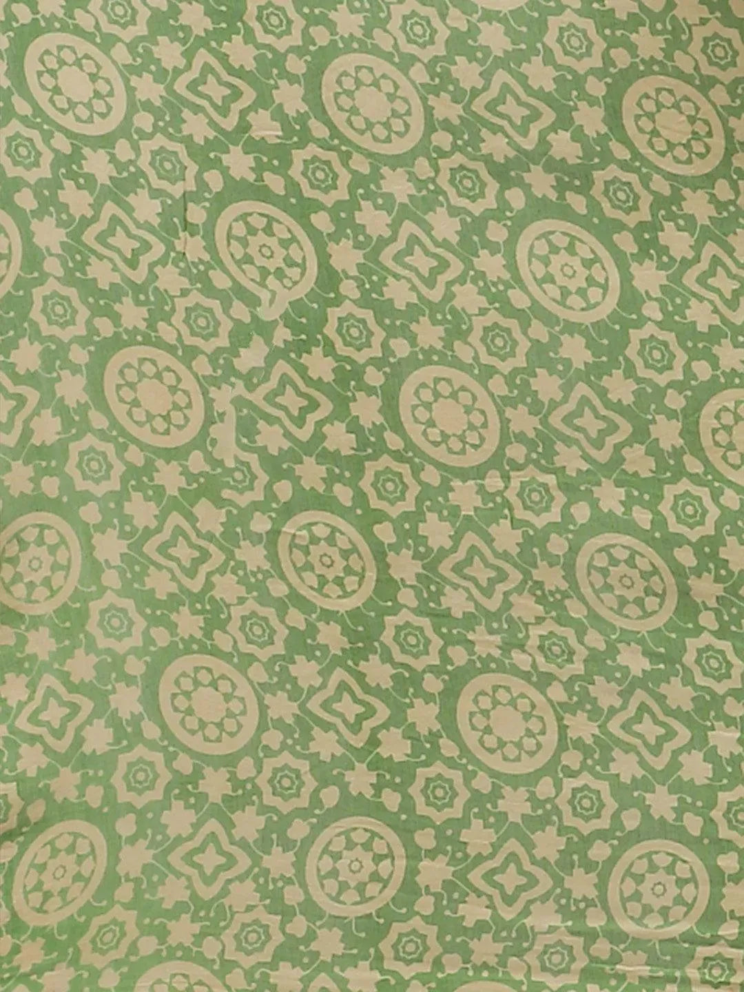 Green Printed Chanderi Silk Saree - Libas 