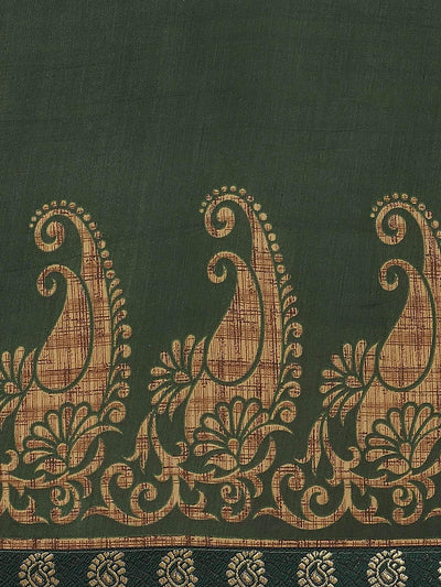 Green Printed Chiffon Saree - Libas