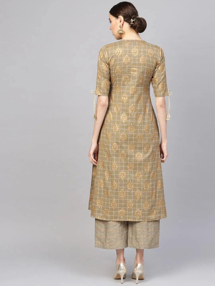 Green Printed Pure Cotton Kurta Set - Libas