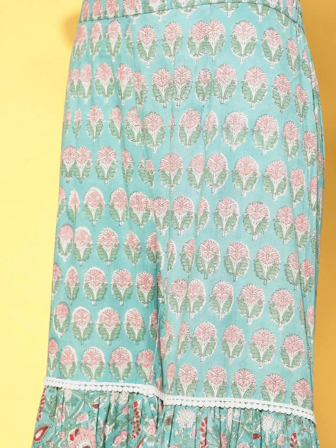 Green Printed Cotton Suit Set - Libas