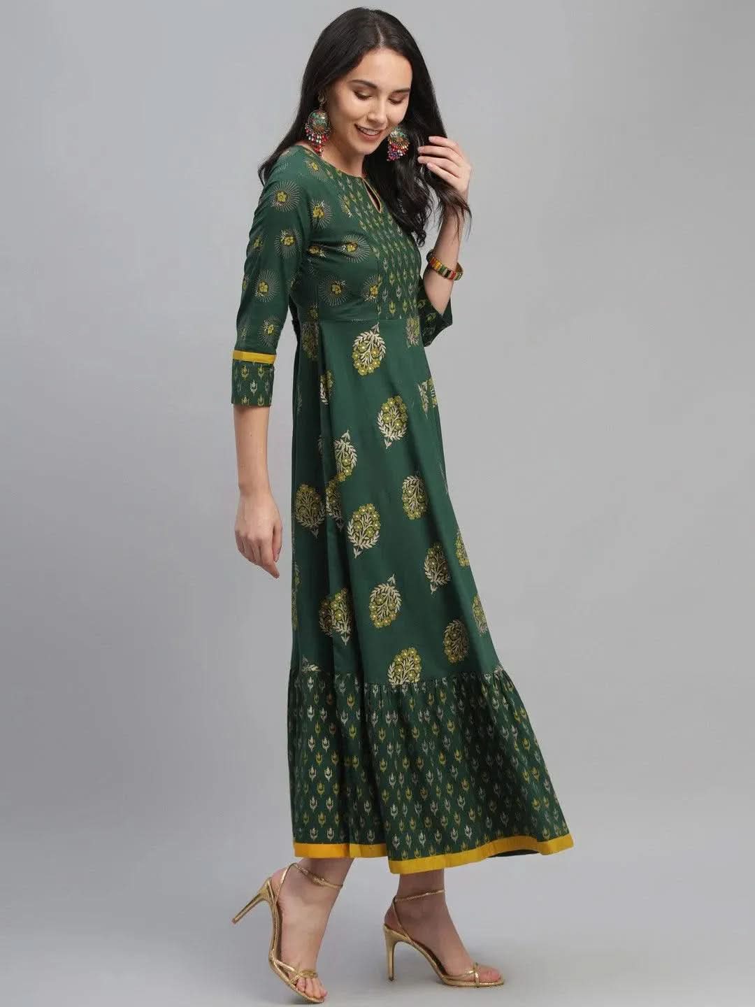 

Green Printed Cotton Dress