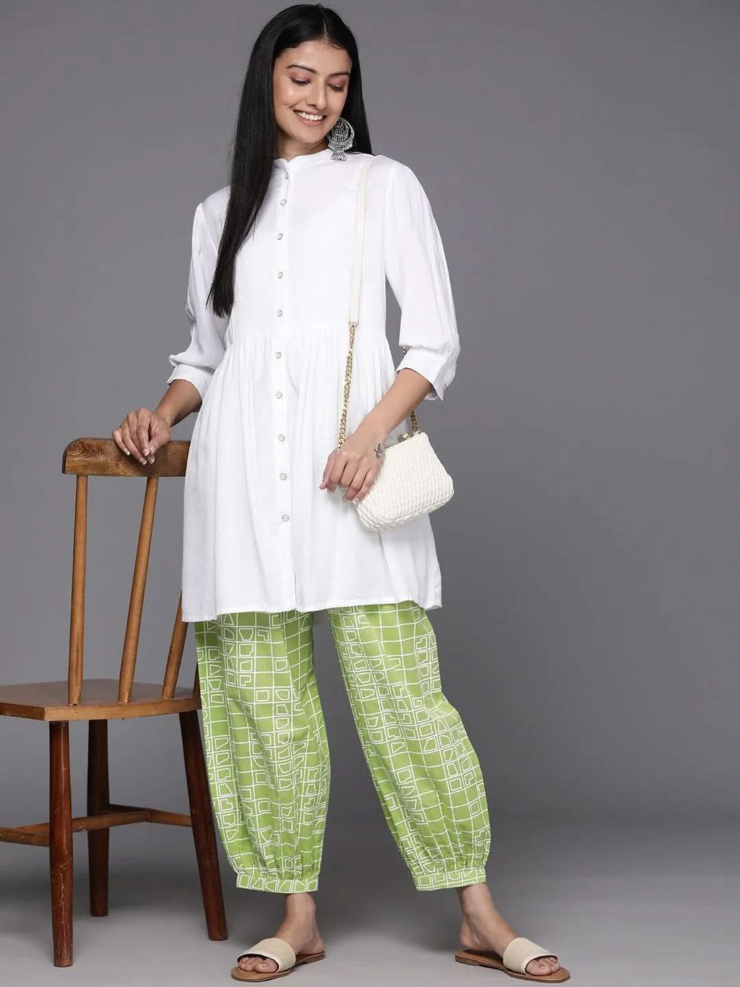 Green Printed Cotton Salwar - Libas 