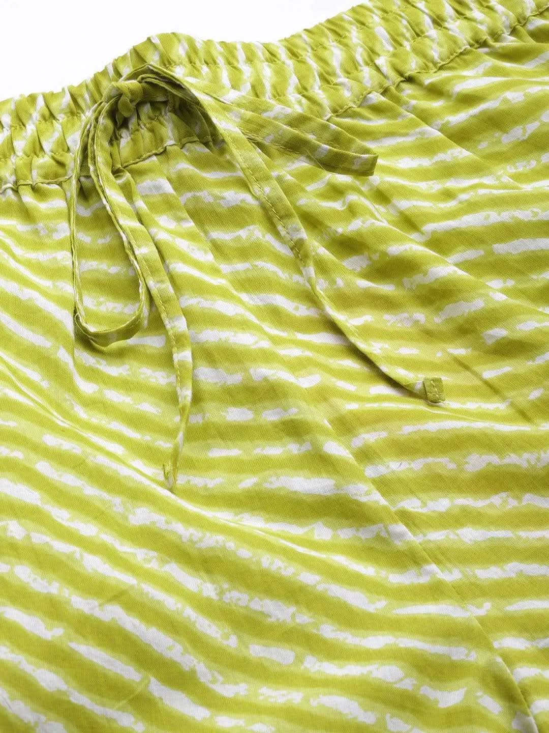 

Green Printed Cotton Salwar Pants