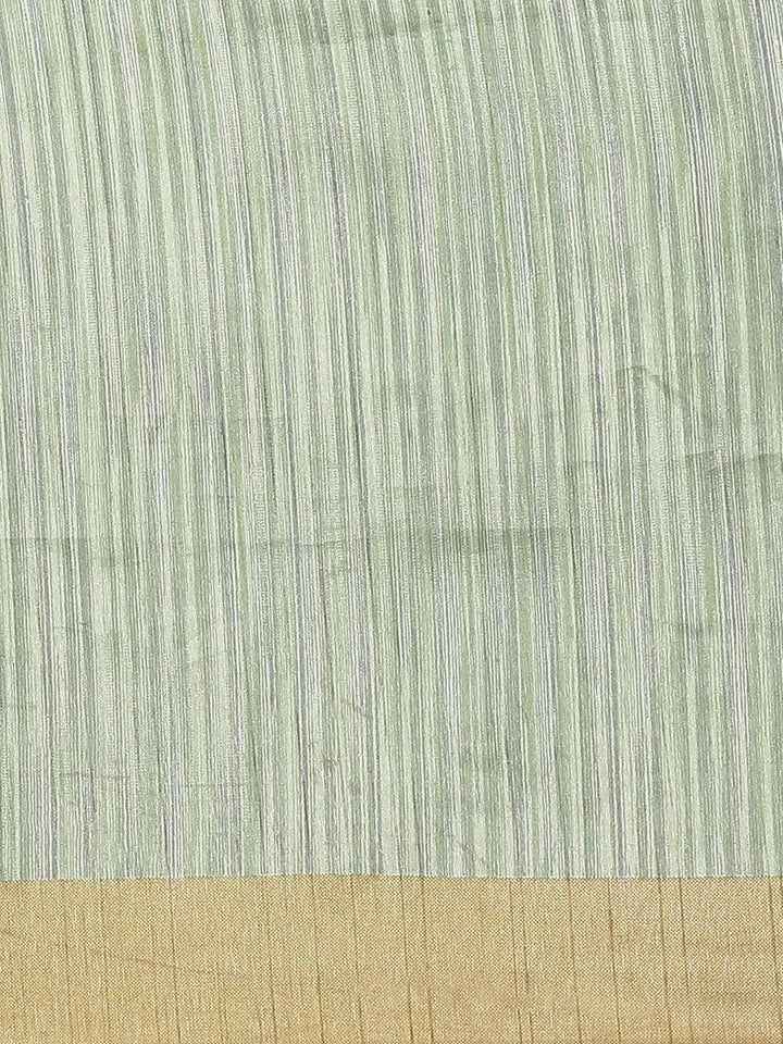 Green Printed Cotton Silk Saree - Libas