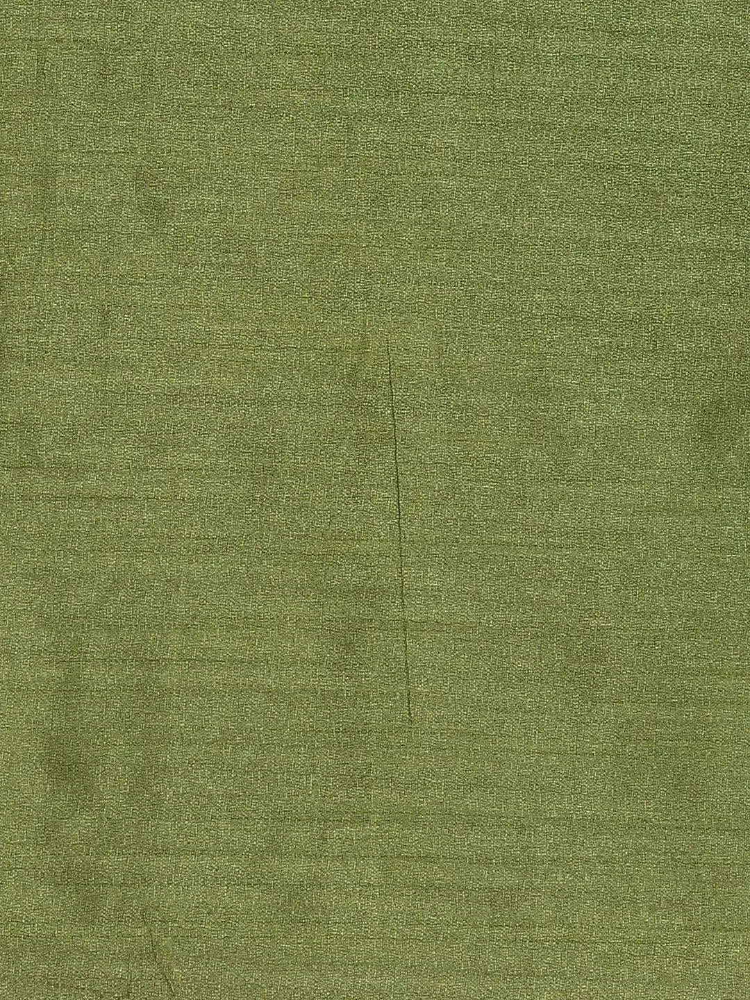 Green Printed Cotton Silk Saree - Libas 