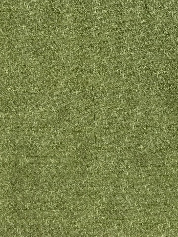 Green Printed Cotton Silk Saree - Libas