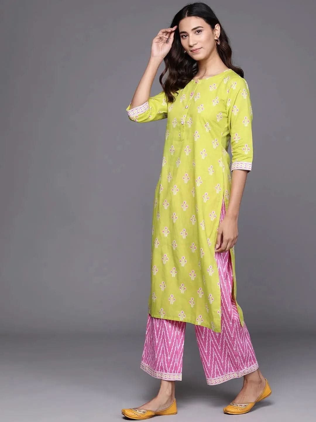 

Buy Green Printed Cotton Suit Set - 20341F- | Libas Ethnic Wear Online