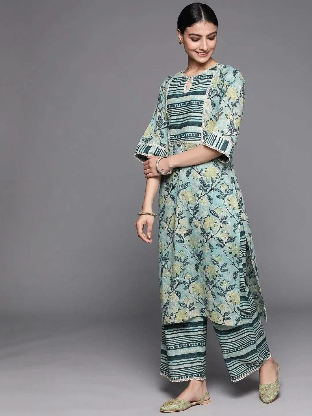 

Buy Green Printed Cotton Suit Set - 33117O- | Libas Ethnic Wear Online