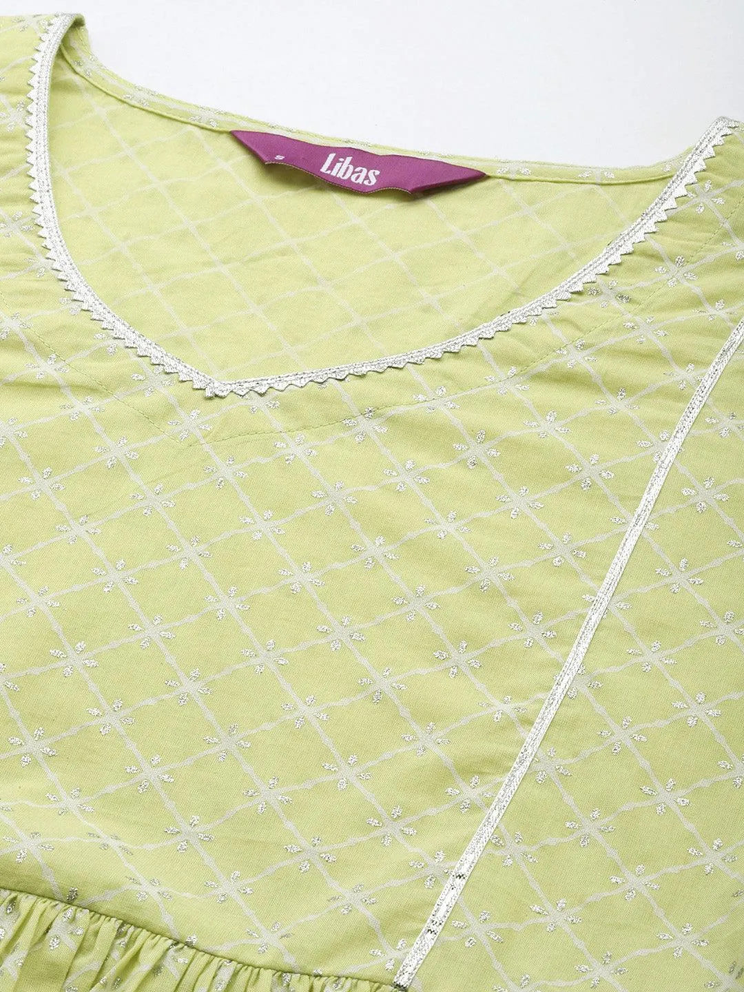 

Green Printed Cotton Straight Kurti
