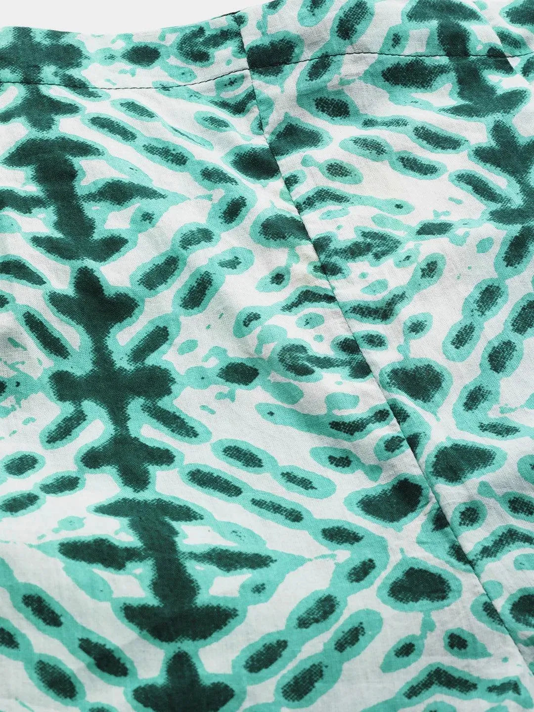 Green Printed Cotton Trousers - Libas 