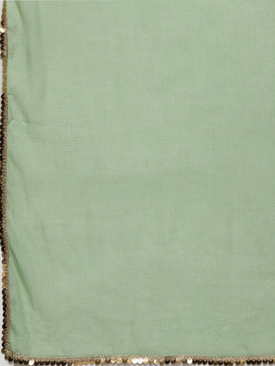 Green Printed Georgette A-Line Suit Set - Libas