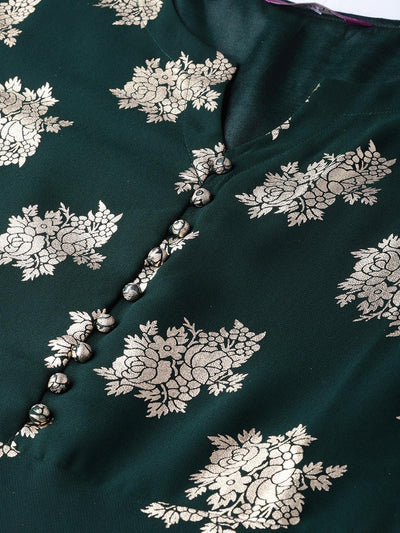 Green Printed Georgette Suit Set - Libas