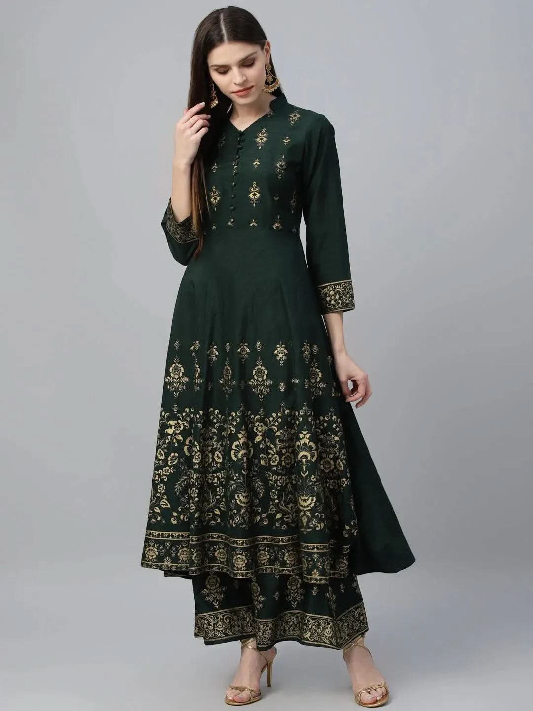 

Buy Green Printed Polyester Kurta Set - 6864-XS | Libas Ethnic Wear Online