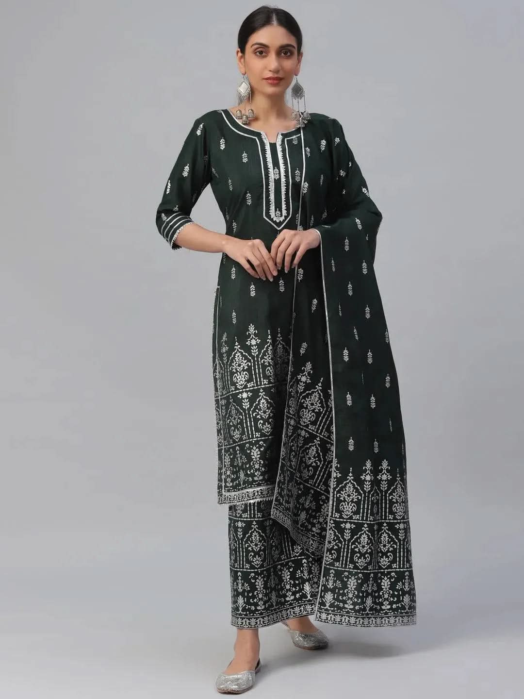 

Buy Green Printed Polyester Suit Set - 6865- | Libas Ethnic Wear Online