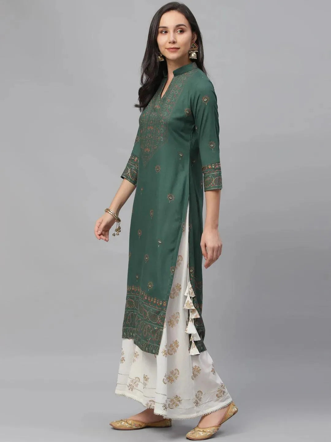 

Buy Green Printed Rayon Kurta - 9120F- | Libas Ethnic Wear Online