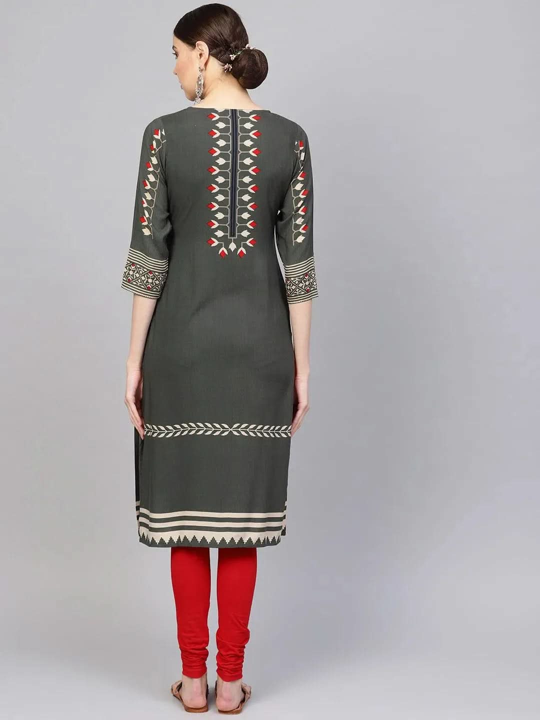 

Buy Green Printed Rayon Kurta - 8463-XS | Libas Ethnic Wear Online