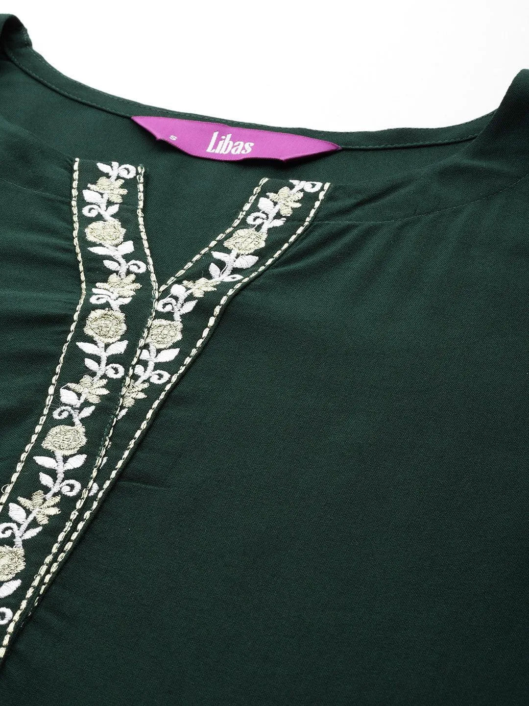 Green Printed Rayon Straight Kurta With Salwar & Dupatta - Libas 