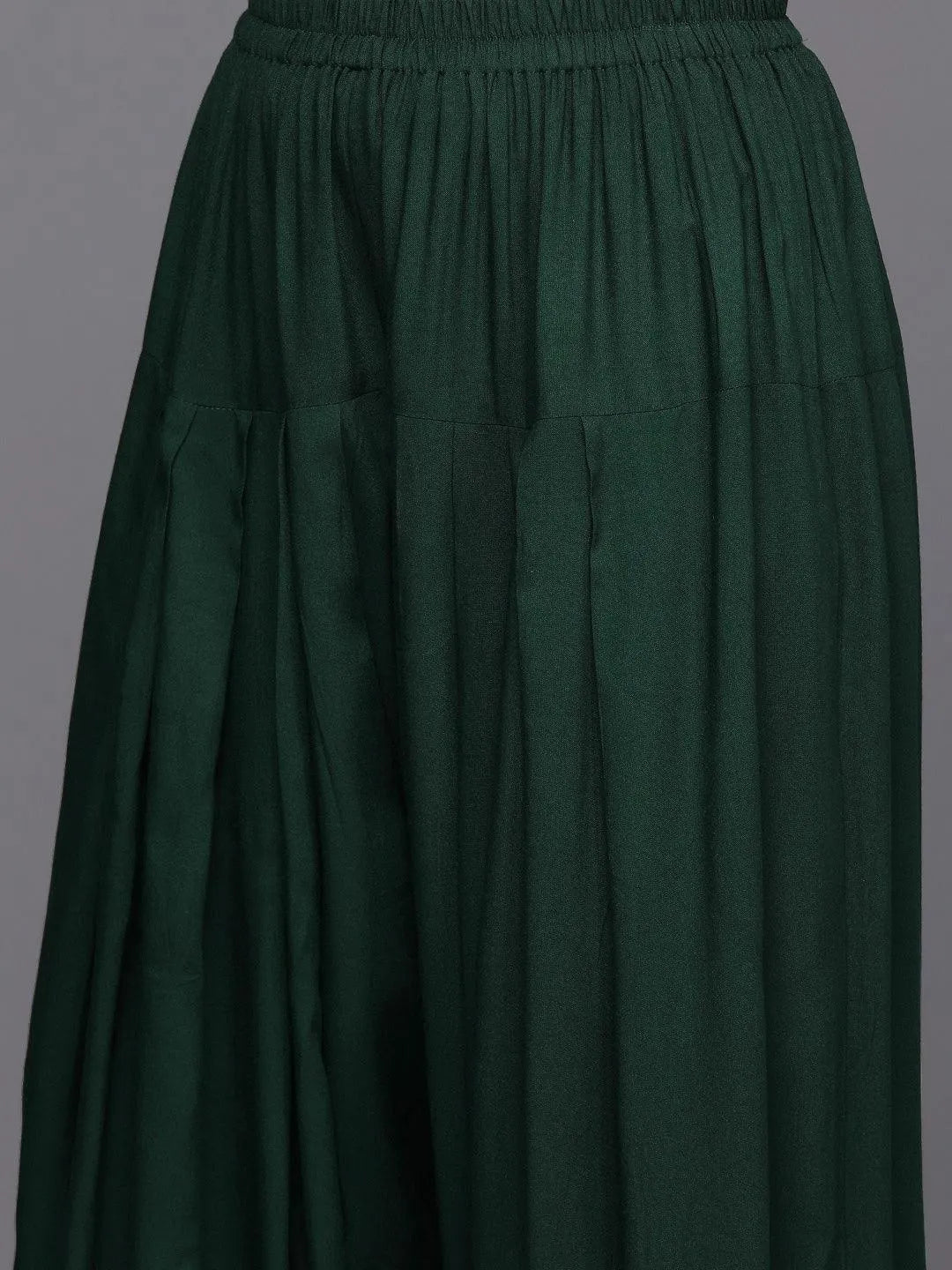 Green Printed Rayon Straight Kurta With Salwar & Dupatta - Libas 
