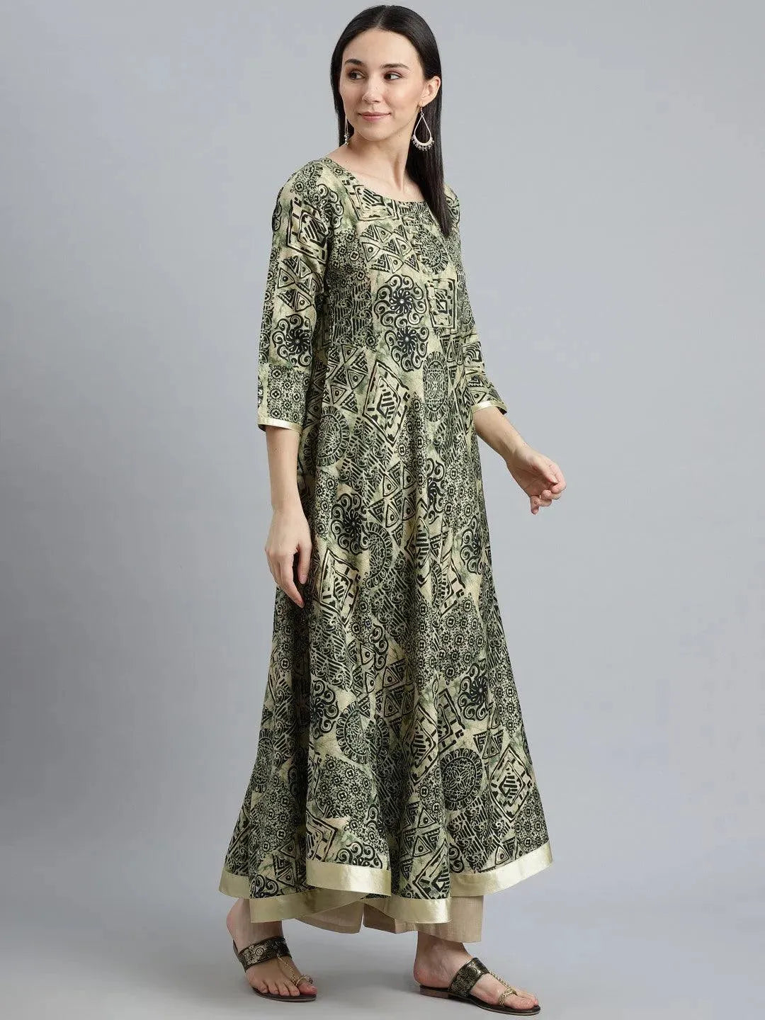 

Buy Green Printed Silk Kurta - 22057-XXL | Libas Ethnic Wear Online