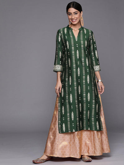 Green Cotton Anarkali Style Kurti With Pant | Latest Kurti Designs