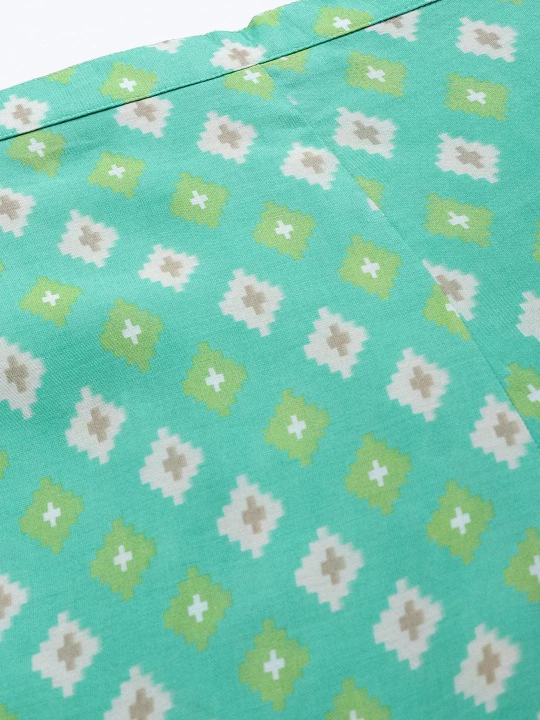 Green Printed Silk Trousers - Libas 