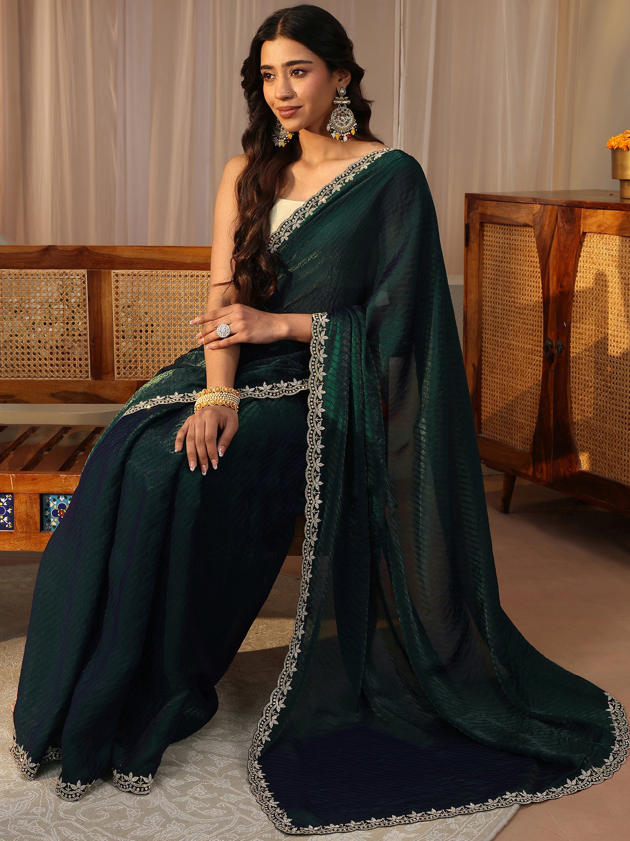 libas Green Printed Tissue Saree-picture-68