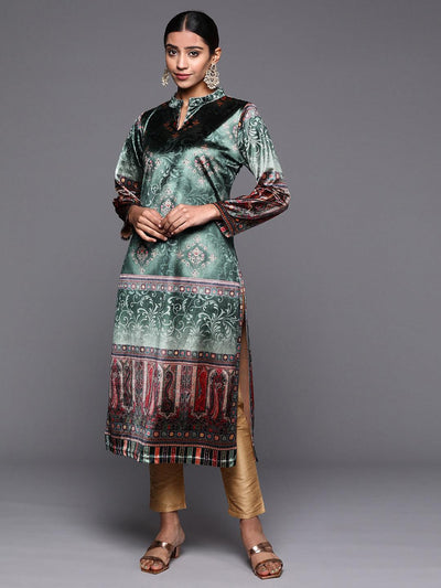 Buy online Green Velvet Woolen Kurta from winter wear for Women by Kittu's  for ₹560 at 72% off | 2024 Limeroad.com