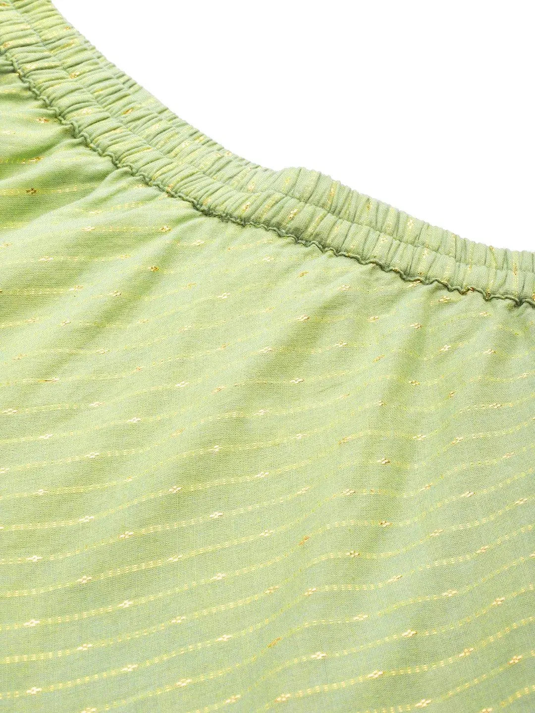 Green Self Design Cotton Skirt - Libas 