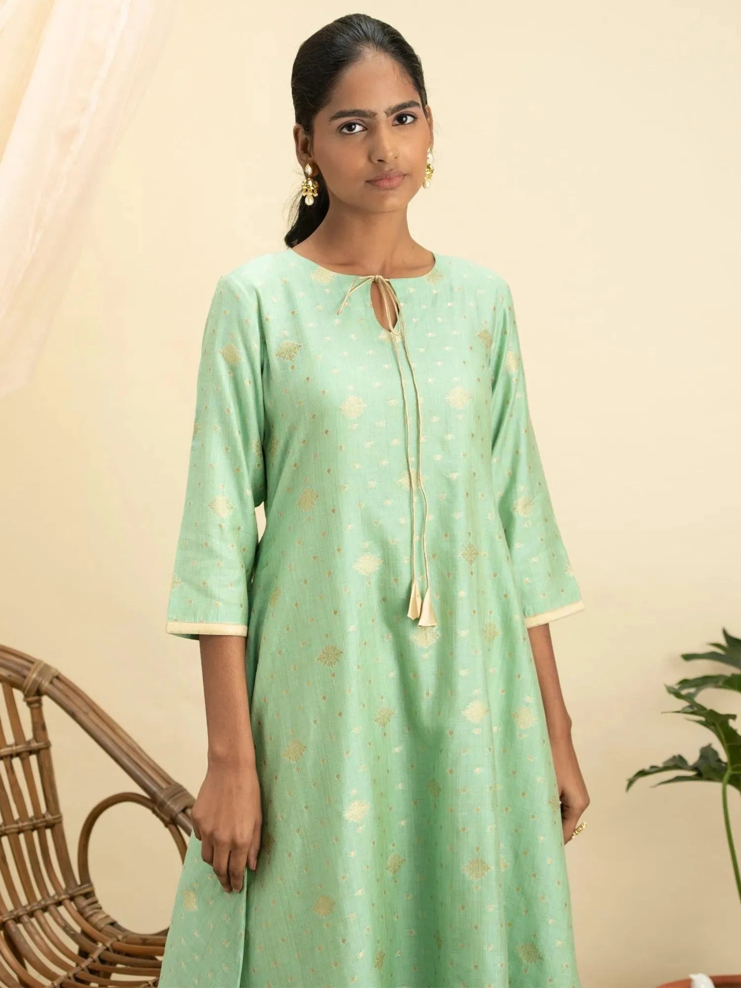 

Buy Green Self Design Silk Kurta Set - 20001O-XS | Libas Ethnic Wear Online