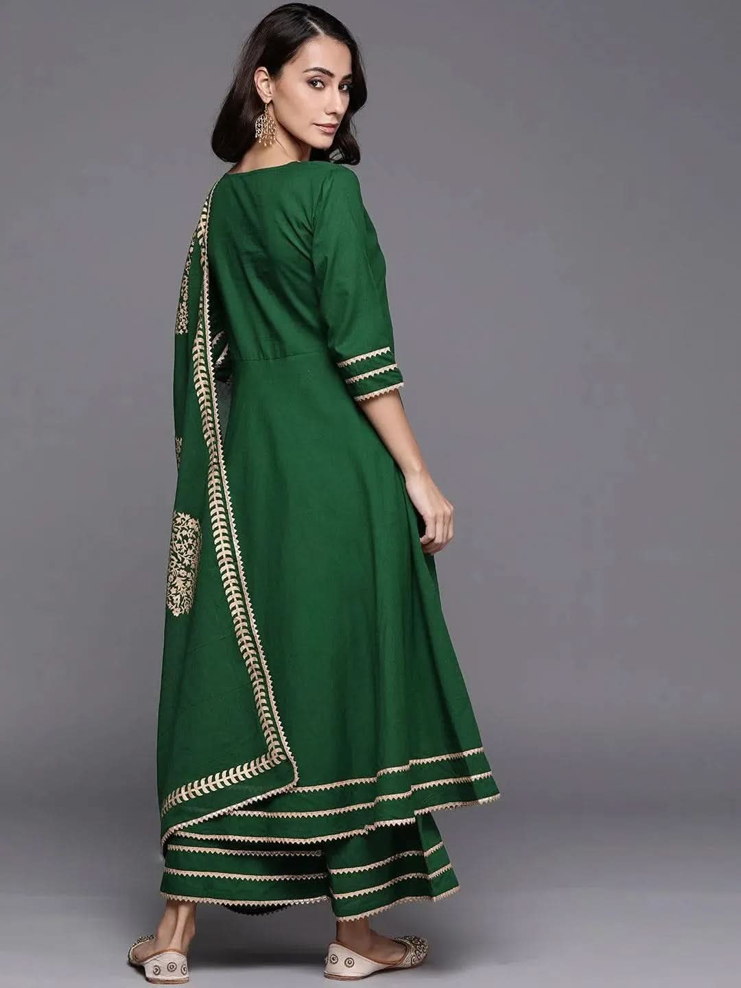 

Buy Green Solid Cotton Suit Set - 20248O-XS | Libas Ethnic Wear Online