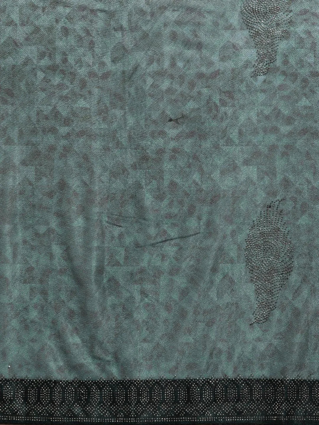 Green Solid Lycra Saree - Libas 