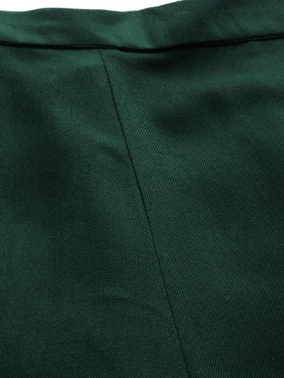 Green Solid Pashmina Wool Trousers - Libas